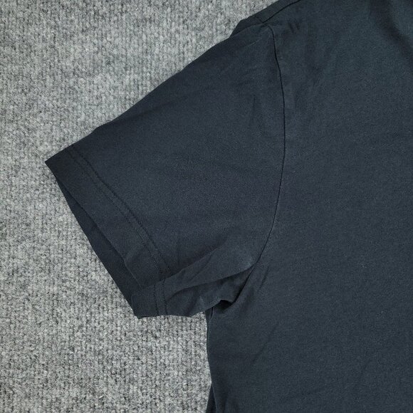 Puma Shirt Men Medium Black V-Neck Short Sleeve Pullover Embroidered Logo Adult - Picture 5 of 12